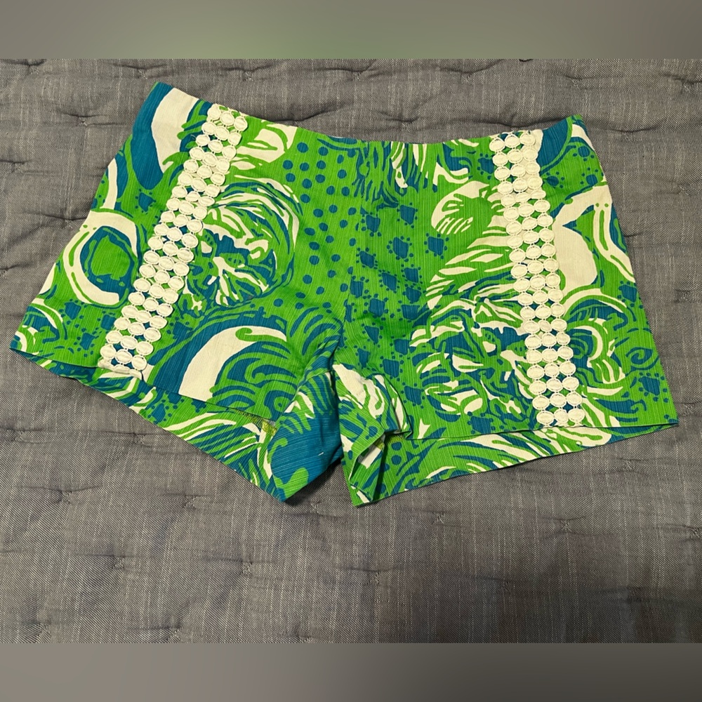 Lily Pulitzer Liza Shorts Green Blue